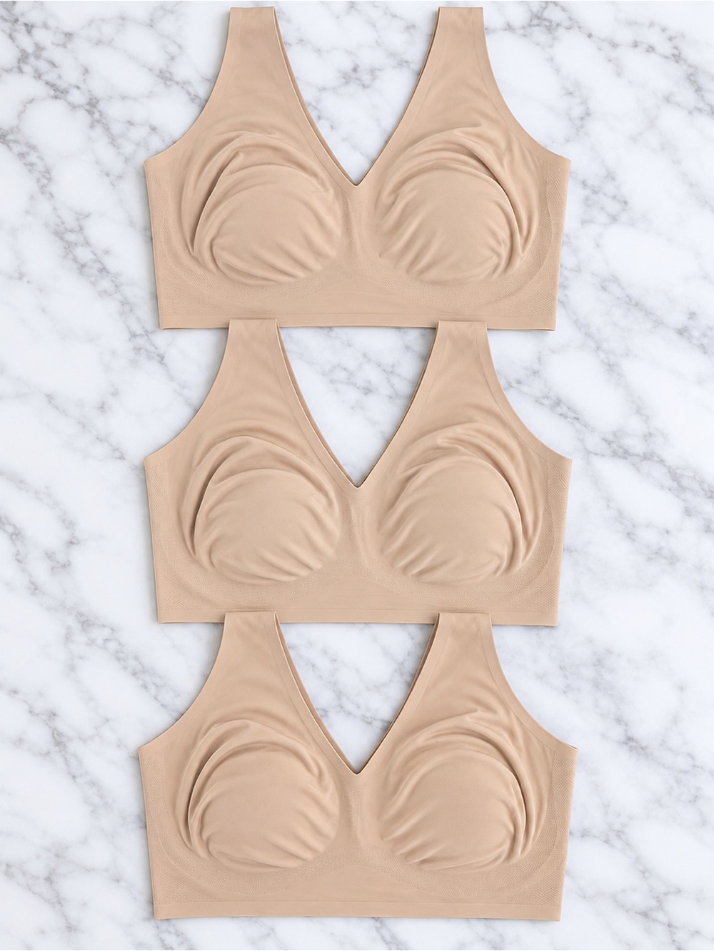 Bundle (3) Calvin Klein Invisibles Seamless Bralettes - Size XL